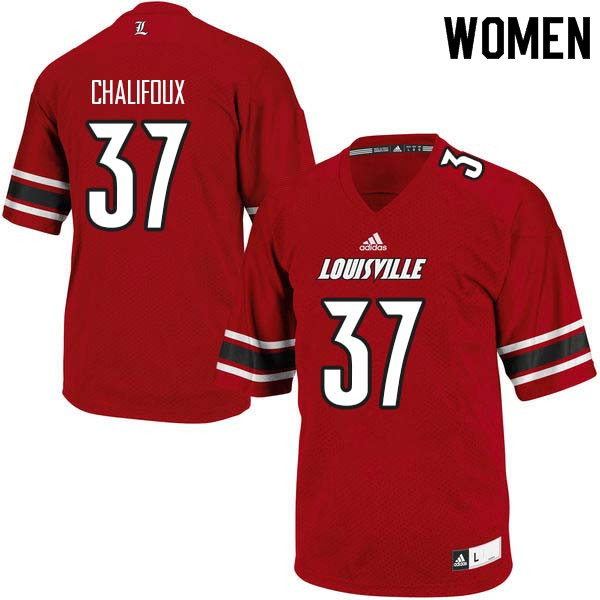 Women Louisville Cardinals #37 Ryan Chalifoux College Football Jerseys Sale-Red